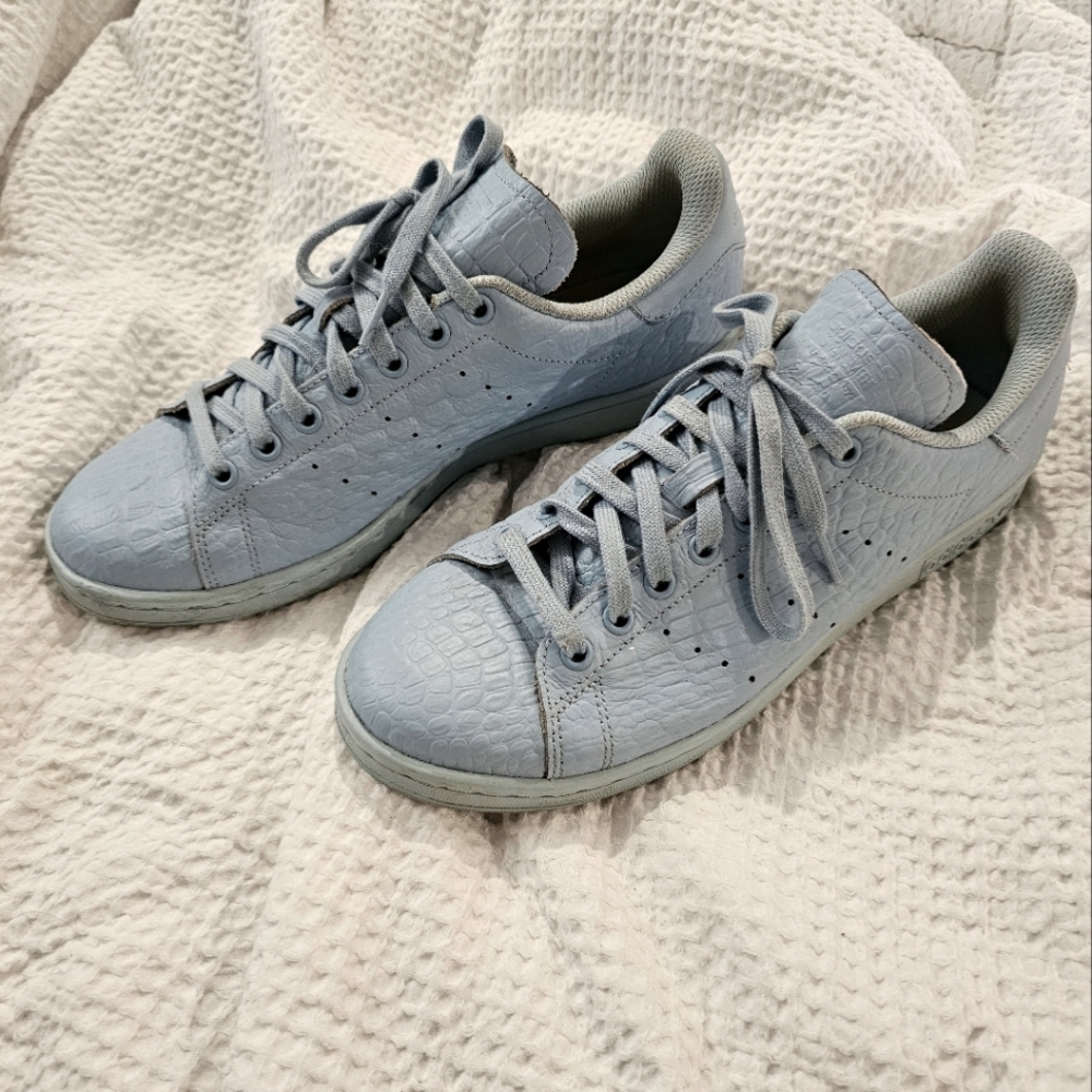 Adidas x Stan Smith blue croc sneakers 10